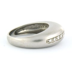 Ring with brilliant cut diamonds up to 0.25ct - 5.7 grams - 14k white gold
