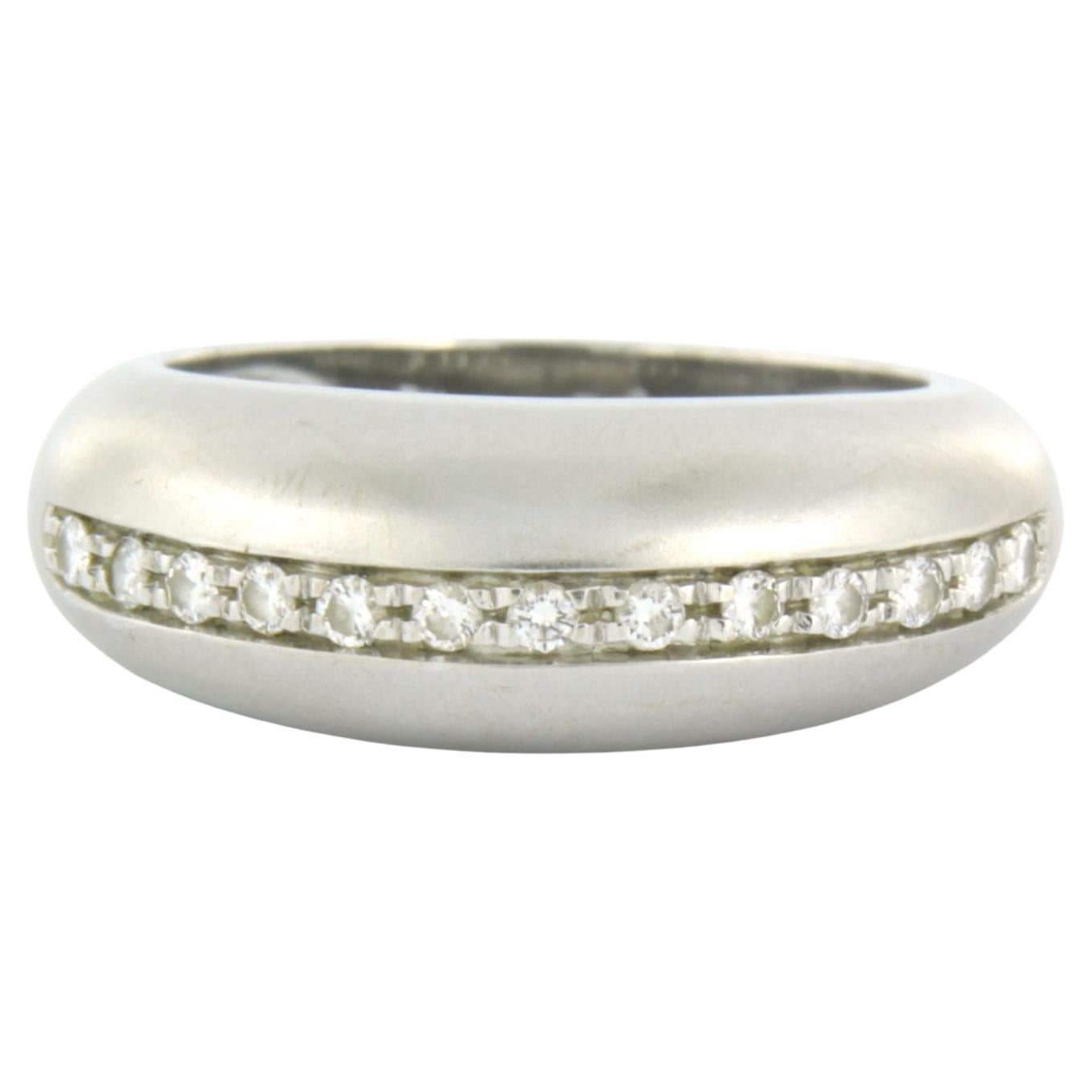Ring with brilliant cut diamonds up to 0.25ct - 5.7 grams - 14k white gold