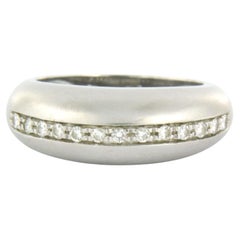 Ring with brilliant cut diamonds up to 0.25ct - 5.7 grams - 14k white gold