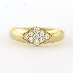 Ring with brilliant cut diamonds up to 0.27ct 18k yellow gold 4.2 grams