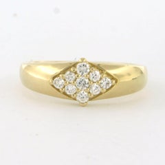Ring with brilliant cut diamonds up to 0.27ct 18k yellow gold 4.2 grams