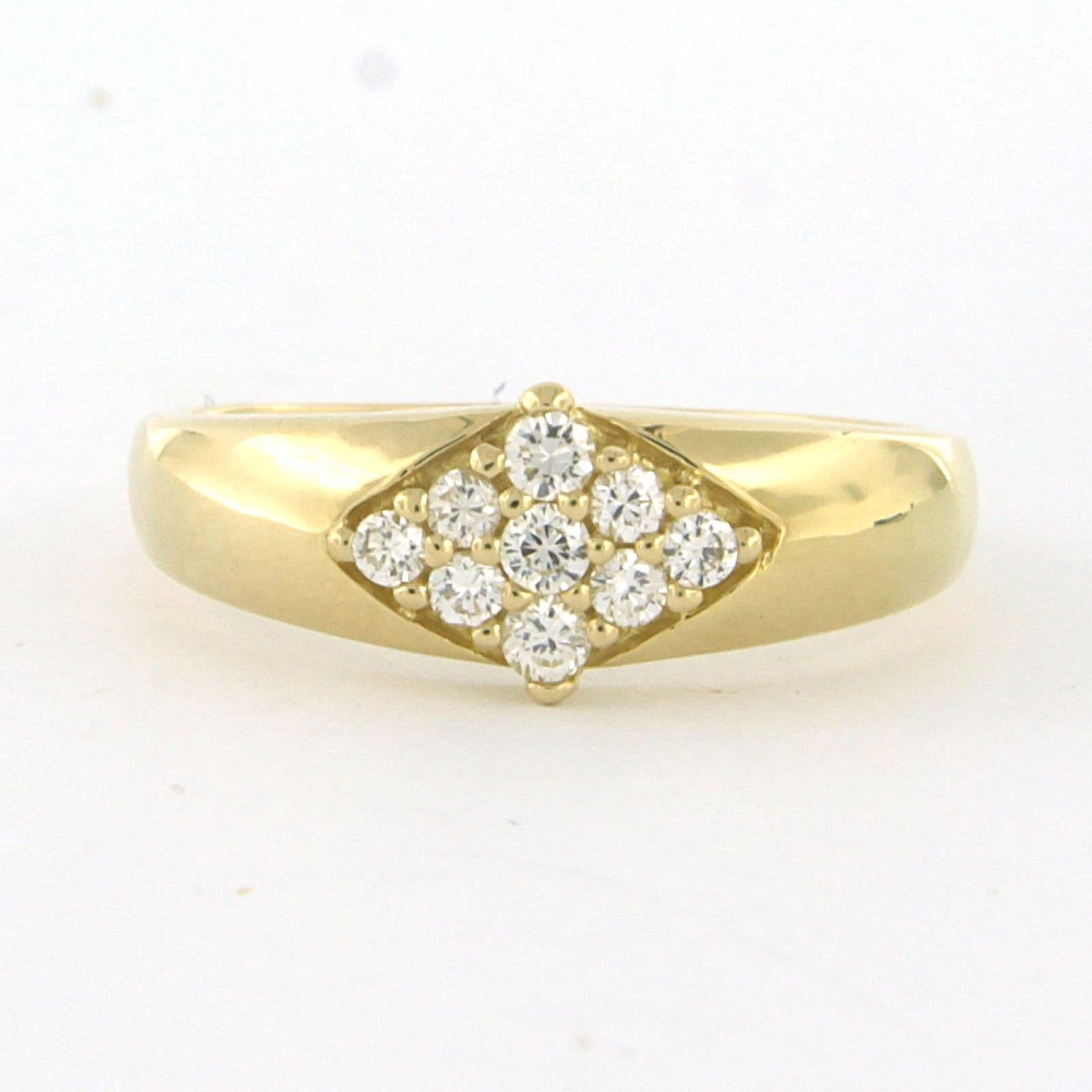 Ring with brilliant cut diamonds up to 0.27ct 18k yellow gold 4.2 grams