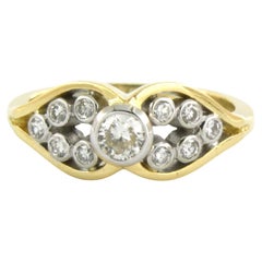 Bague avec diamants taille brillant jusqu'à 0,30 ct, or 18k