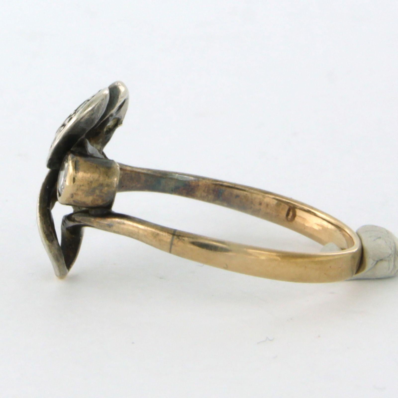 Ring with brilliant cut diamonds up to 0.30ct 10k pink gold and silver In Excellent Condition In The Hague, ZH
