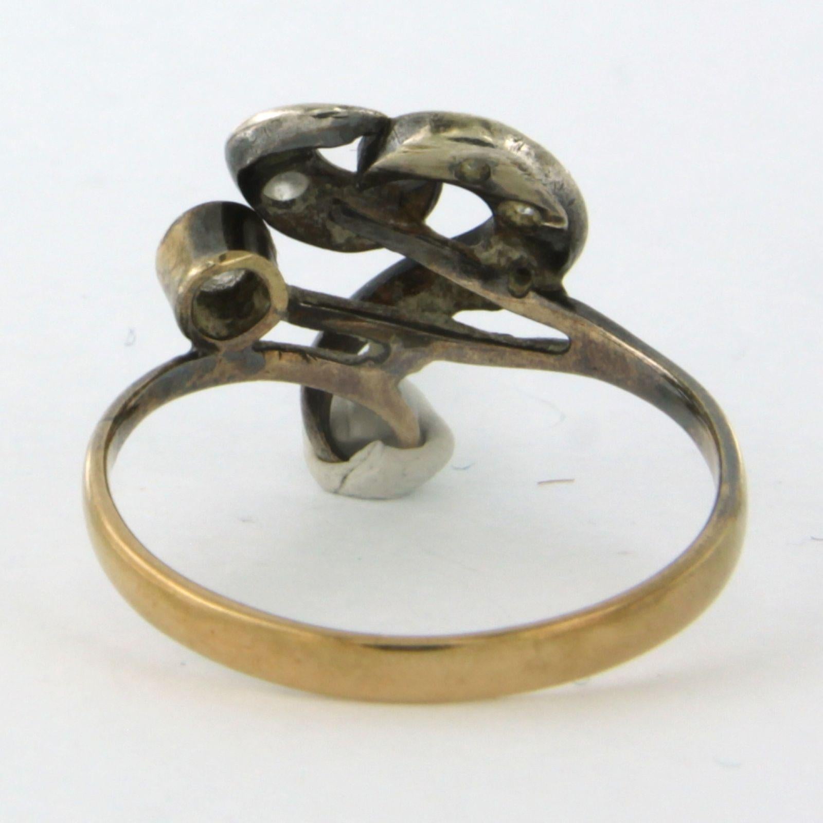 Ring with brilliant cut diamonds up to 0.30ct 10k pink gold and silver 1