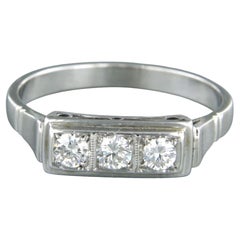 Ring with brilliant cut diamonds up to 0.30ct 14k white gold 3.0 grams
