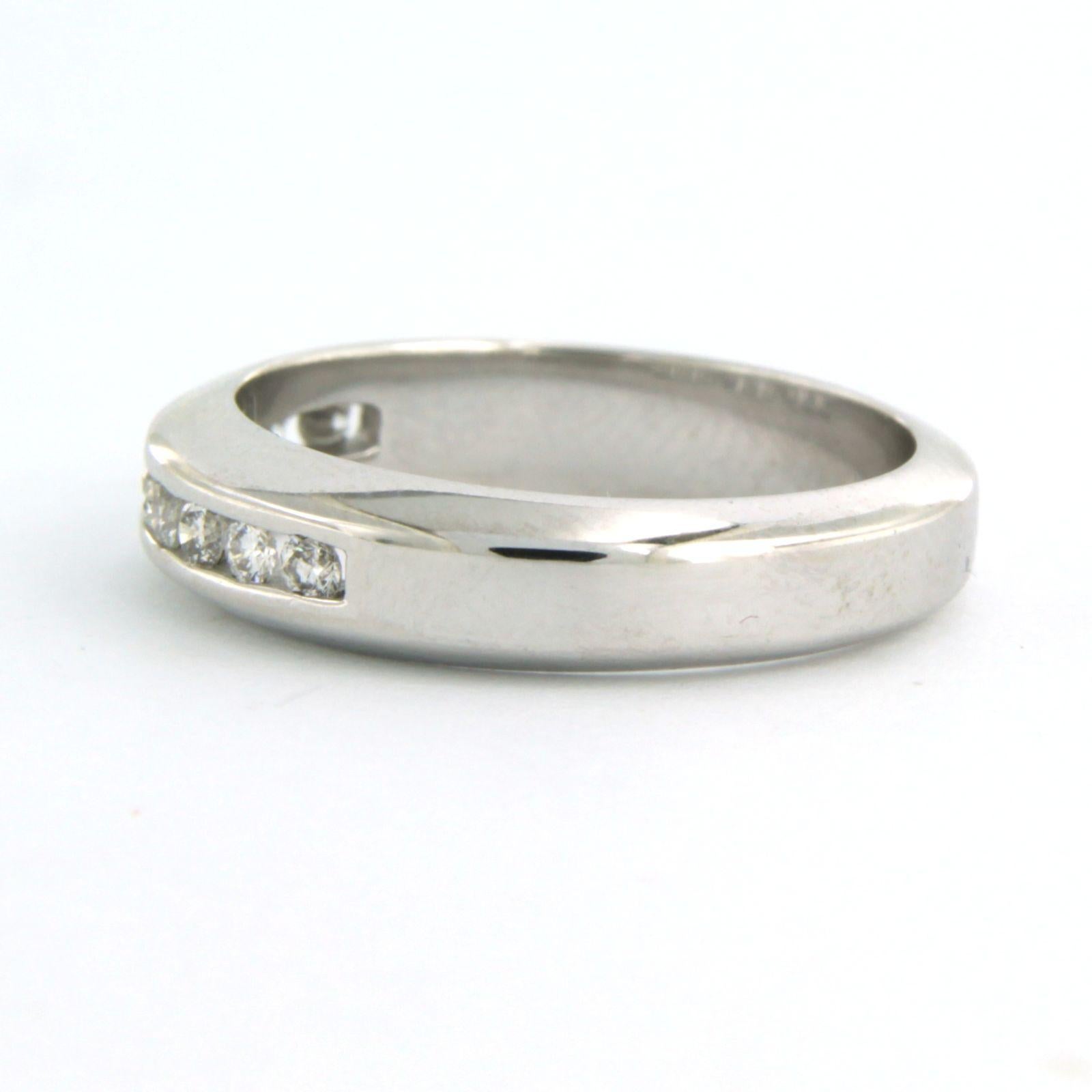 Modern Ring with brilliant cut diamonds up to 0.30ct 14k white gold 5.5 grams For Sale
