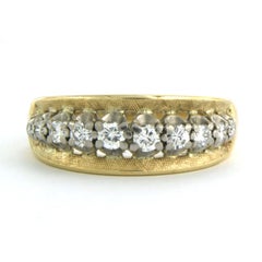 Ring with brilliant cut diamonds up to 0.30ct 18k bicolour gold 3.6 grams
