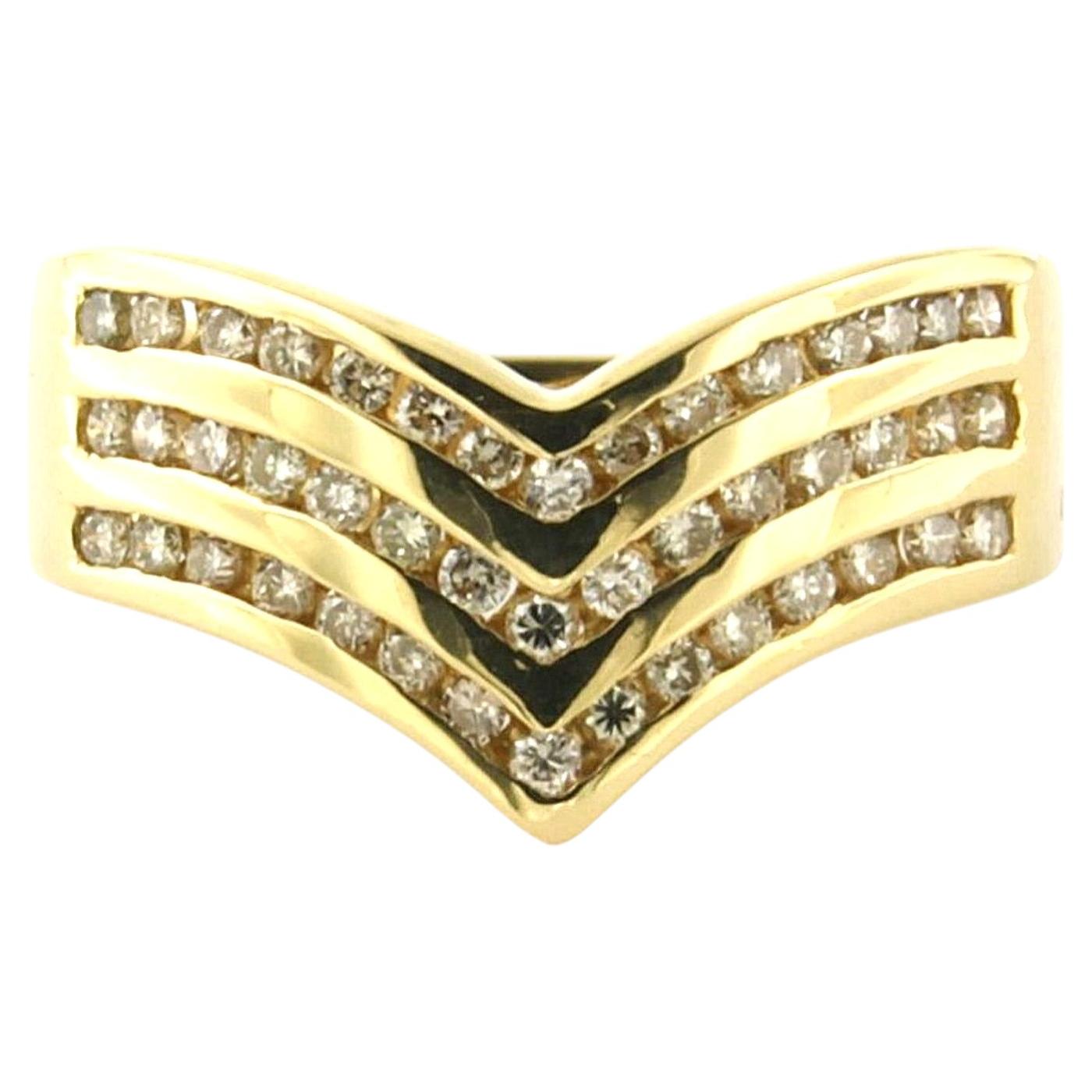 Ring with brilliant cut diamonds up to 0.30ct 18k gold 5.0 grams