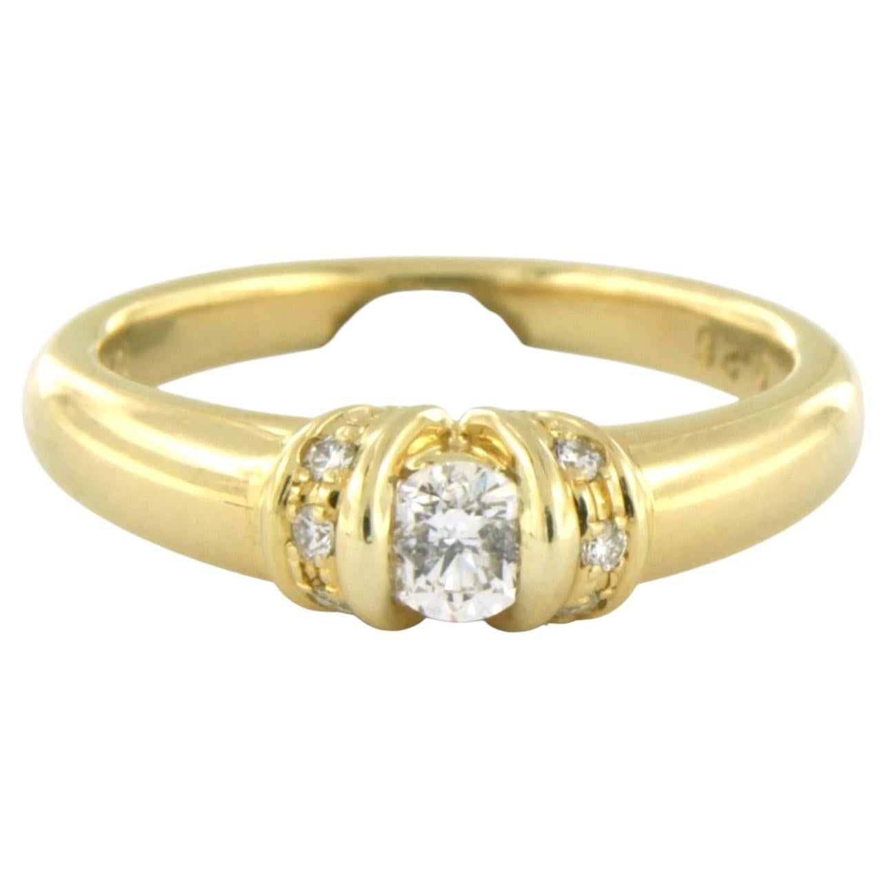 Ring with brilliant cut diamonds up to 0.31ct 18k gold 4.8 grams For Sale