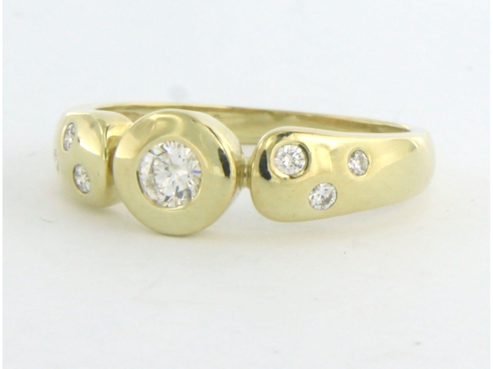 Ring mit Diamanten im Brillantschliff bis zu 0,32ct 14k Gold 4,2 Gramm im Angebot 1