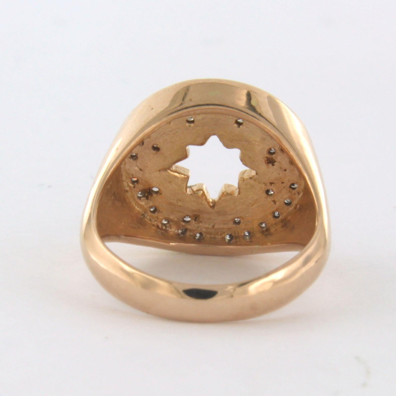 Anello con diamanti taglio brillante fino a 0,32ct in oro rosa 18k 5,7 grammi in vendita 1