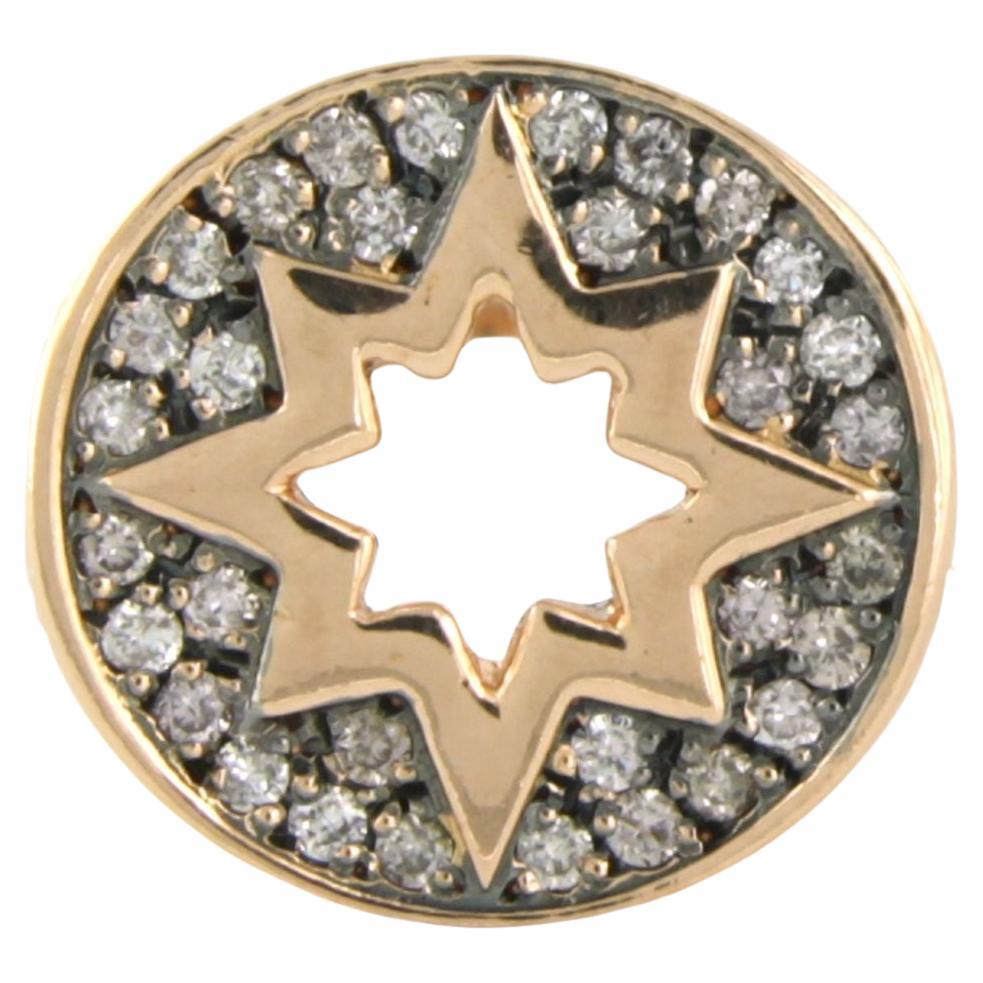 Anello con diamanti taglio brillante fino a 0,32ct in oro rosa 18k 5,7 grammi in vendita