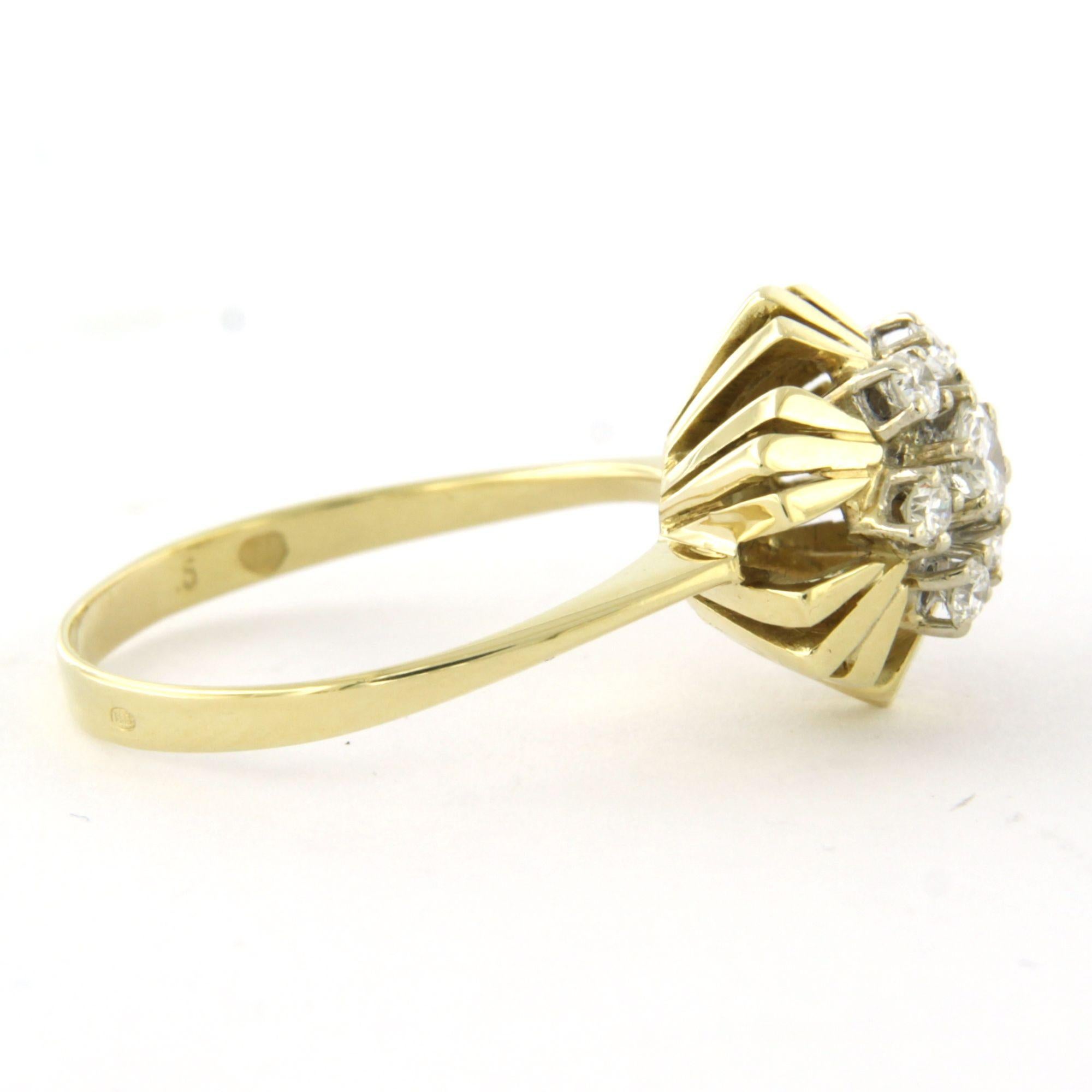 Ring mit Diamanten im Brillantschliff bis zu 0,35ct 14k Bicolor Gold 4,2 Gramm Damen im Angebot