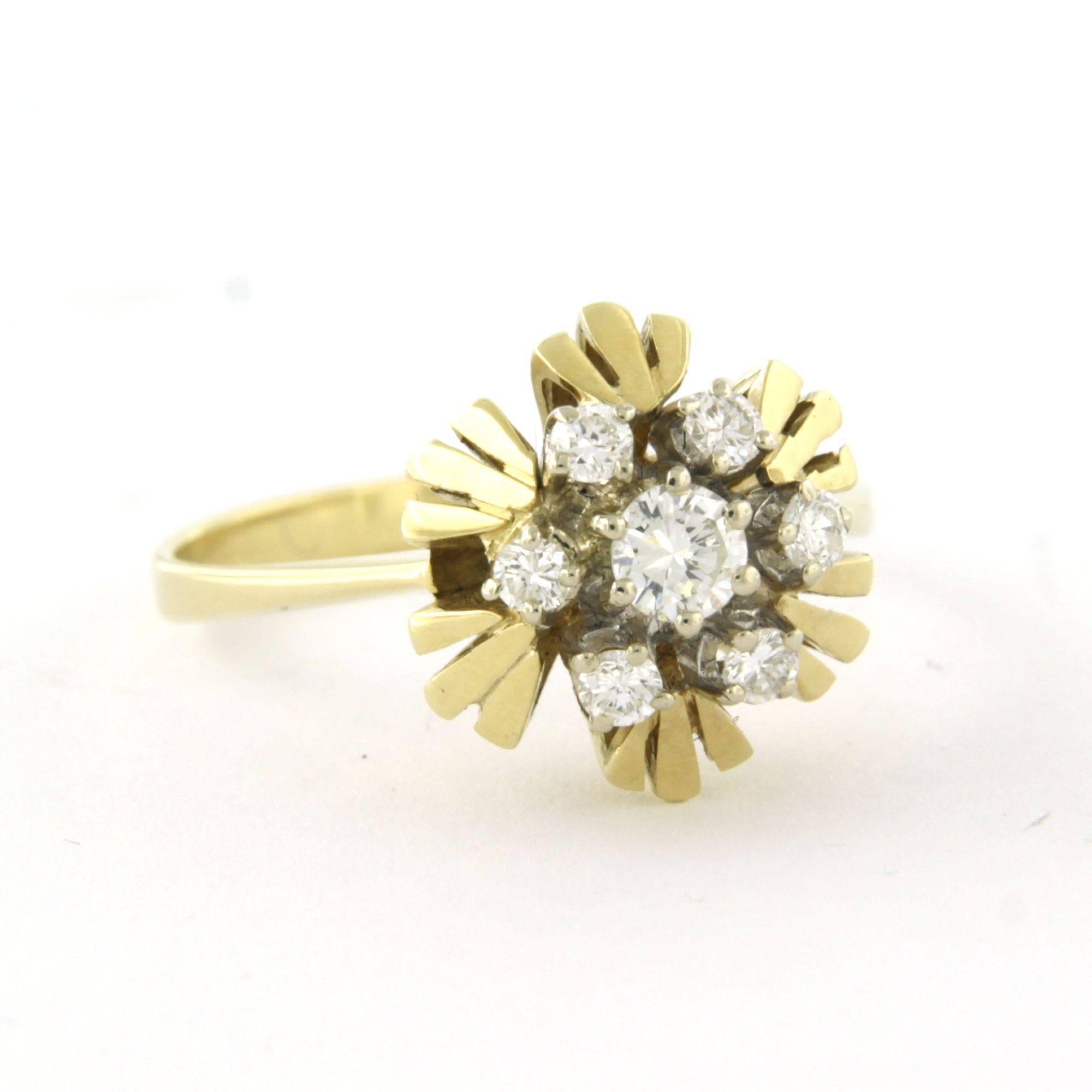 Ring mit Diamanten im Brillantschliff bis zu 0,35ct 14k Bicolor Gold 4,2 Gramm im Angebot 1