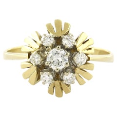 Anello con diamanti taglio brillante fino a 0,35 carati in oro 14k bicolore da 4,2 grammi