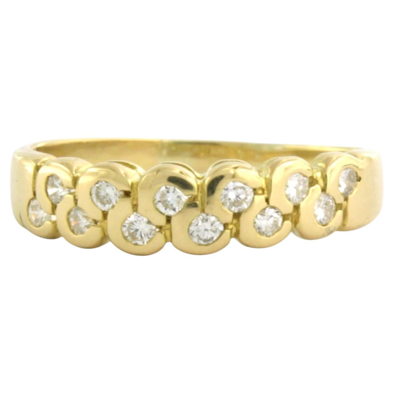 Ring with brilliant cut diamonds up to 0.36ct 18k gold 2.9 grams