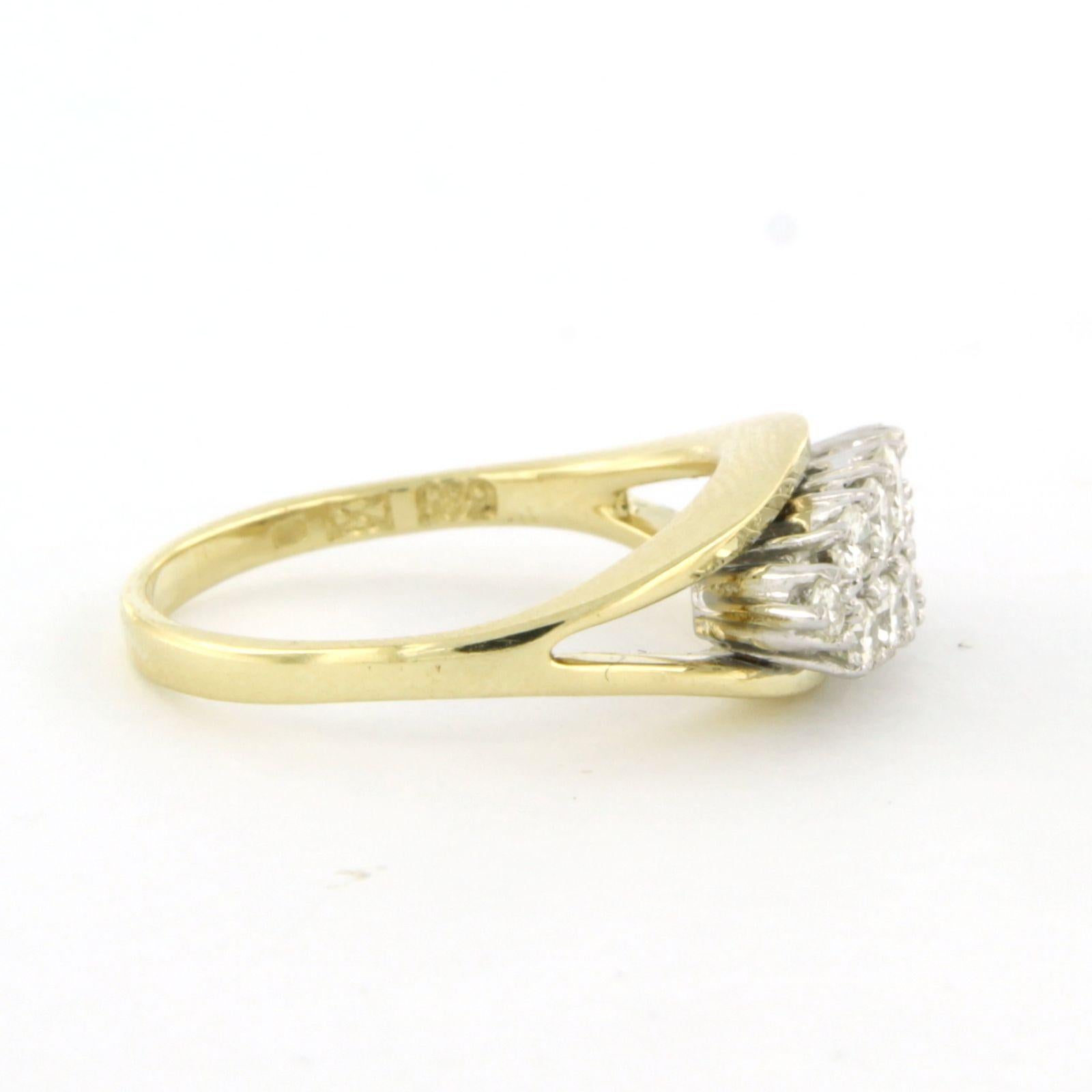 Ring mit Diamanten im Brillantschliff bis zu 0,40ct 14k Bicolor Gold 3,6 Gramm (Moderne) im Angebot