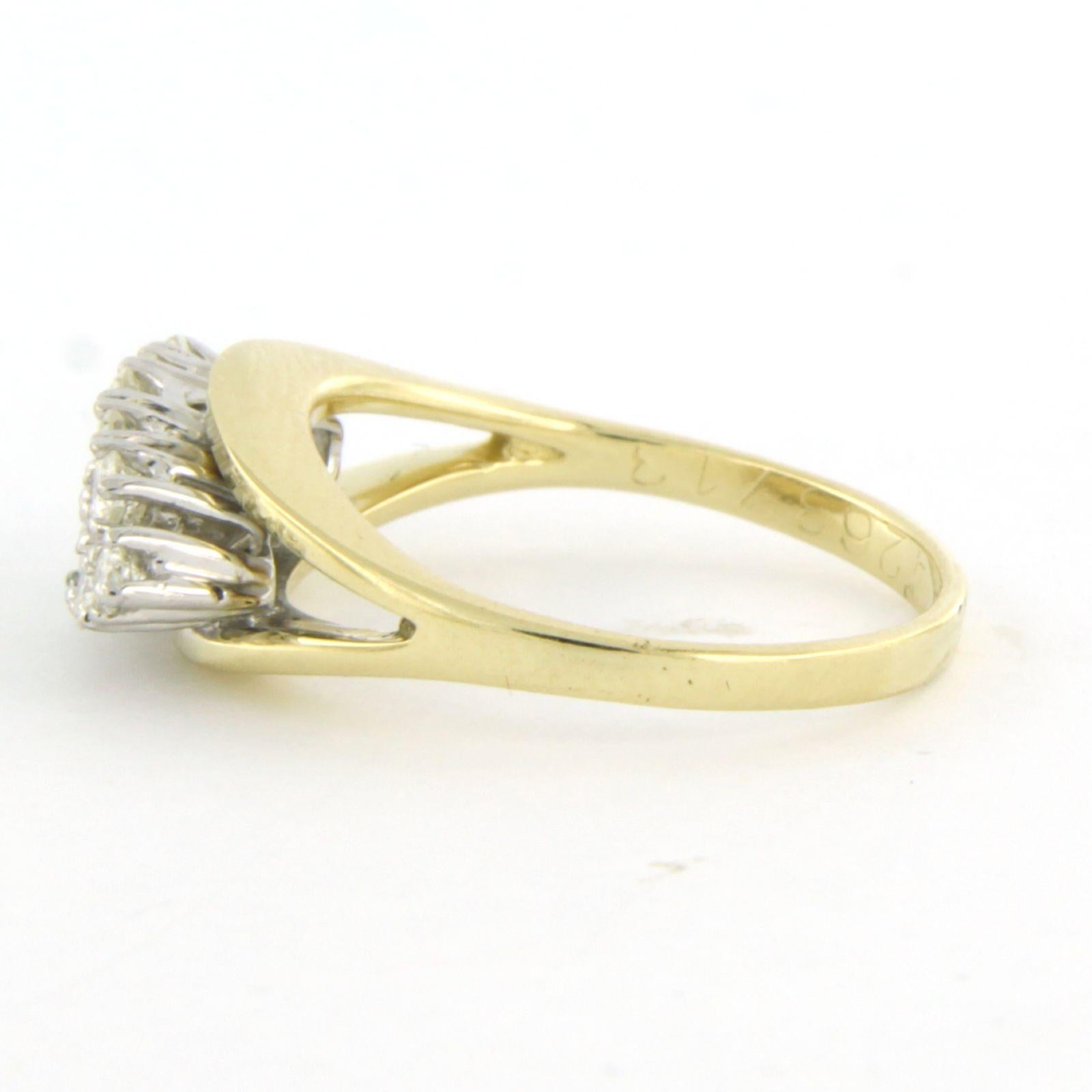 Ring with brilliant cut diamonds up to 0.40ct 14k bicolour gold 3.6 grams Pour femmes en vente