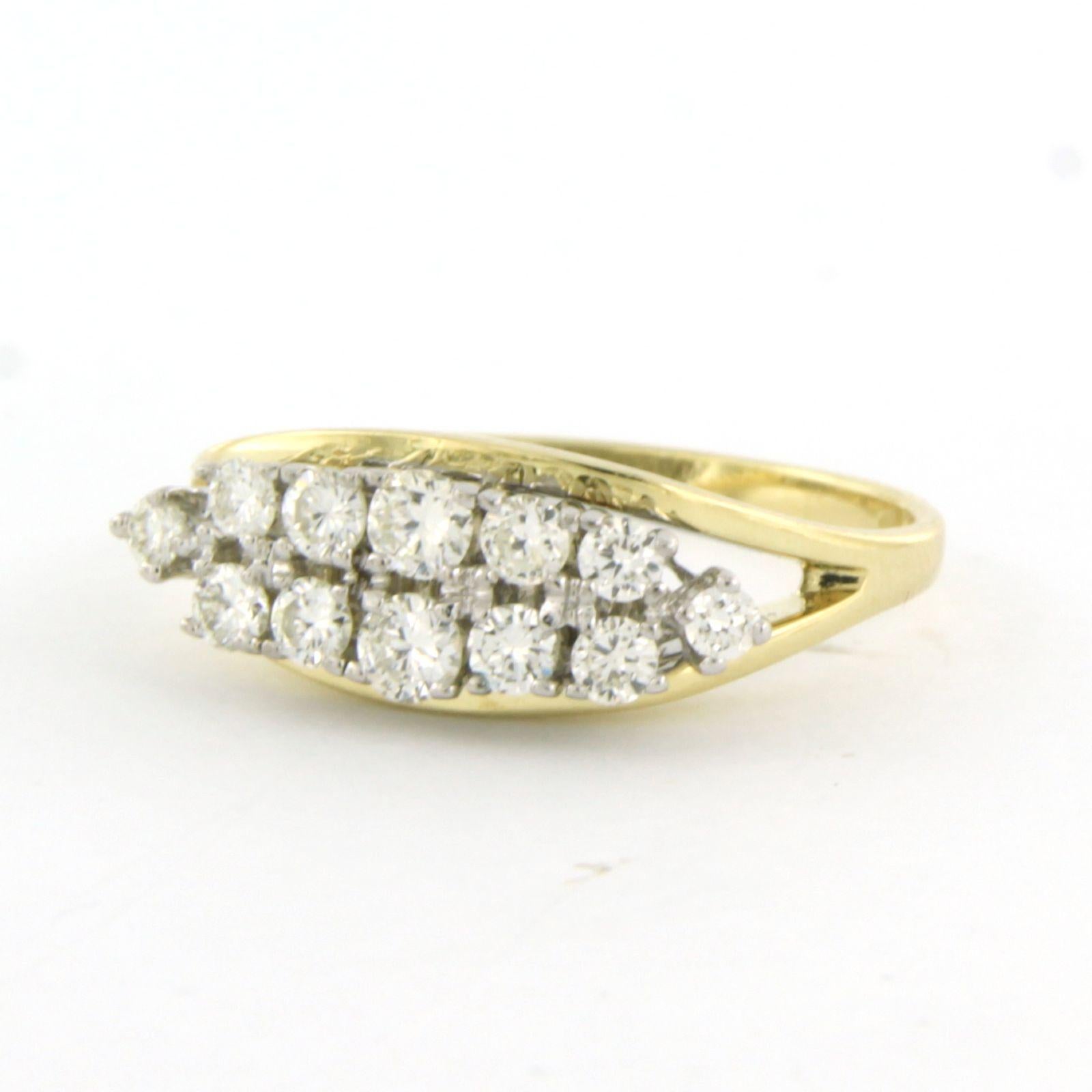 Ring mit Diamanten im Brillantschliff bis zu 0,40ct 14k Bicolor Gold 3,6 Gramm im Angebot 1