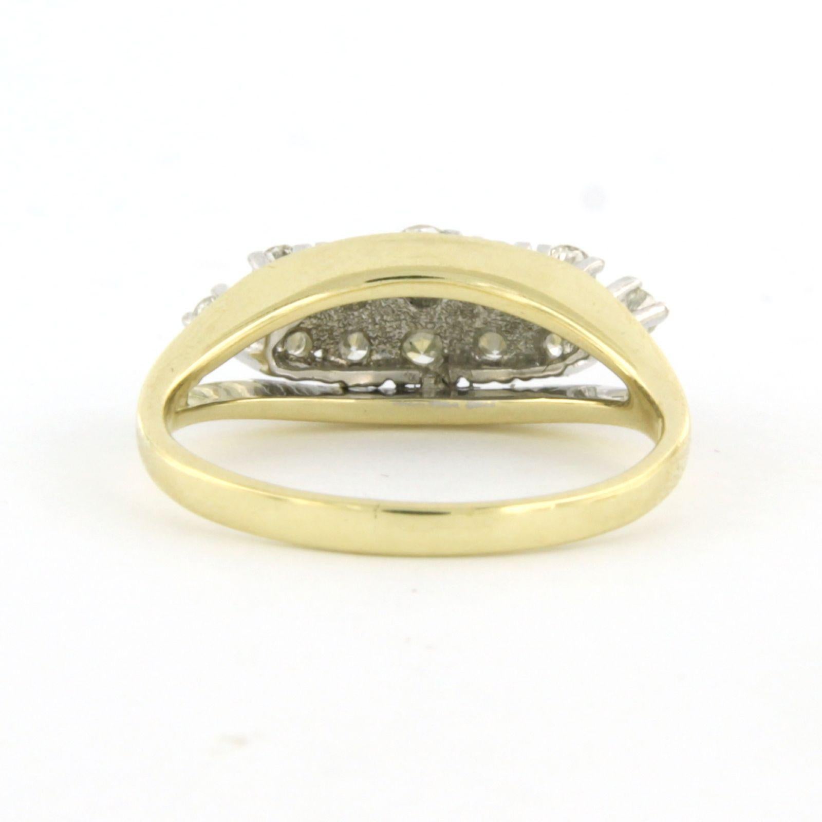 Ring with brilliant cut diamonds up to 0.40ct 14k bicolour gold 3.6 grams en vente 1