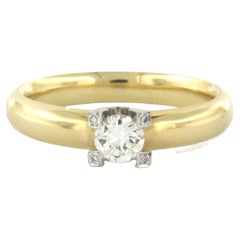Ring with brilliant cut diamonds up to 0.42ct 4.8 grams 14k bicolour gold