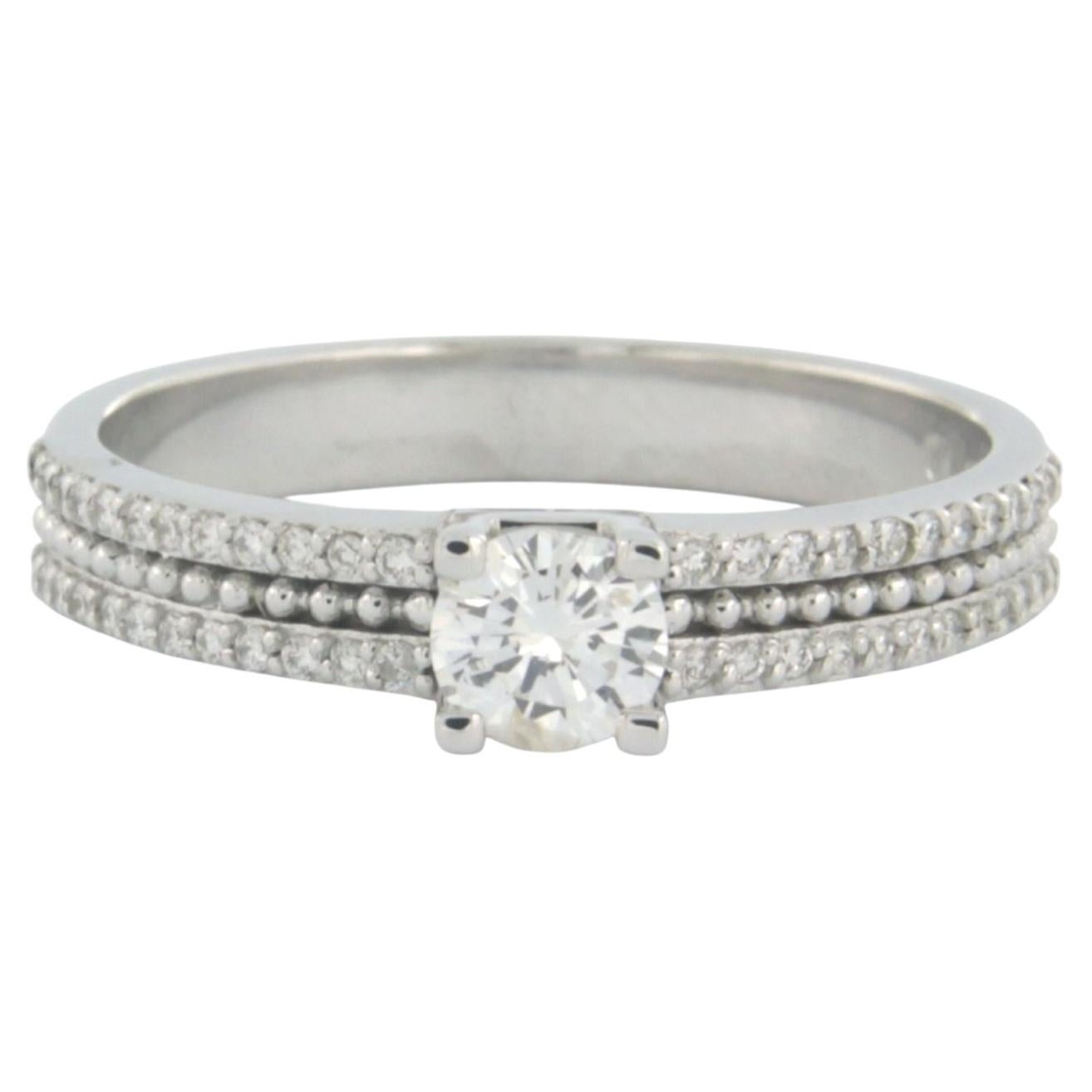 Ring with brilliant cut diamonds up to 0.43ct 18k white gold 3.9 grams