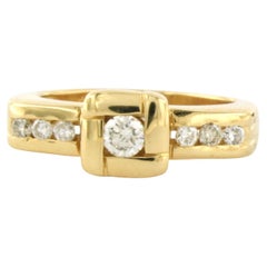 Ring with brilliant cut diamonds up to 0.44ct 18k yellow gold 6.7 grams