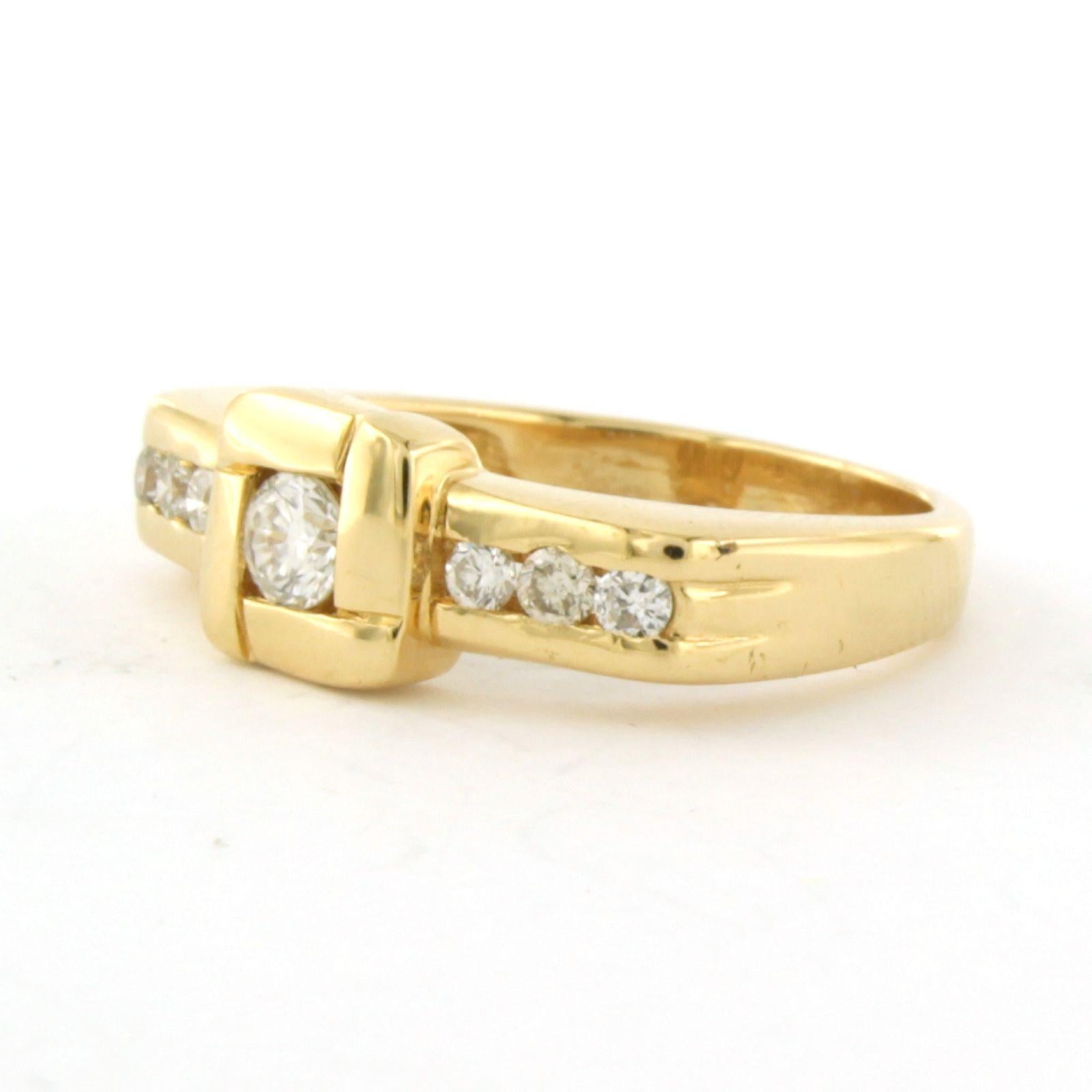 Taille brillant Bague avec diamants taille brillant Up & Up 0.44ct Or jaune 18k en vente