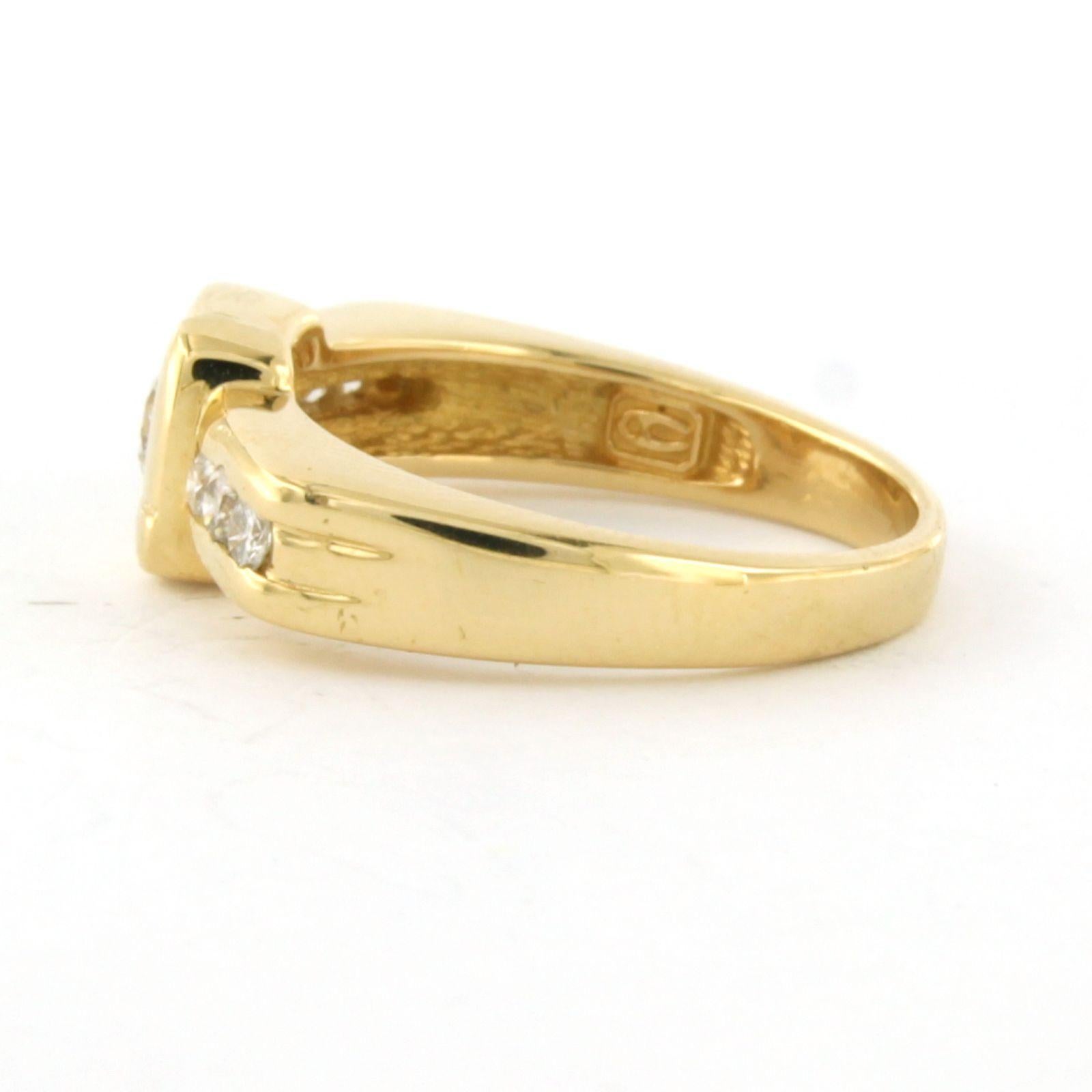 Bague avec diamants taille brillant Up & Up 0.44ct Or jaune 18k Excellent état - En vente à The Hague, ZH