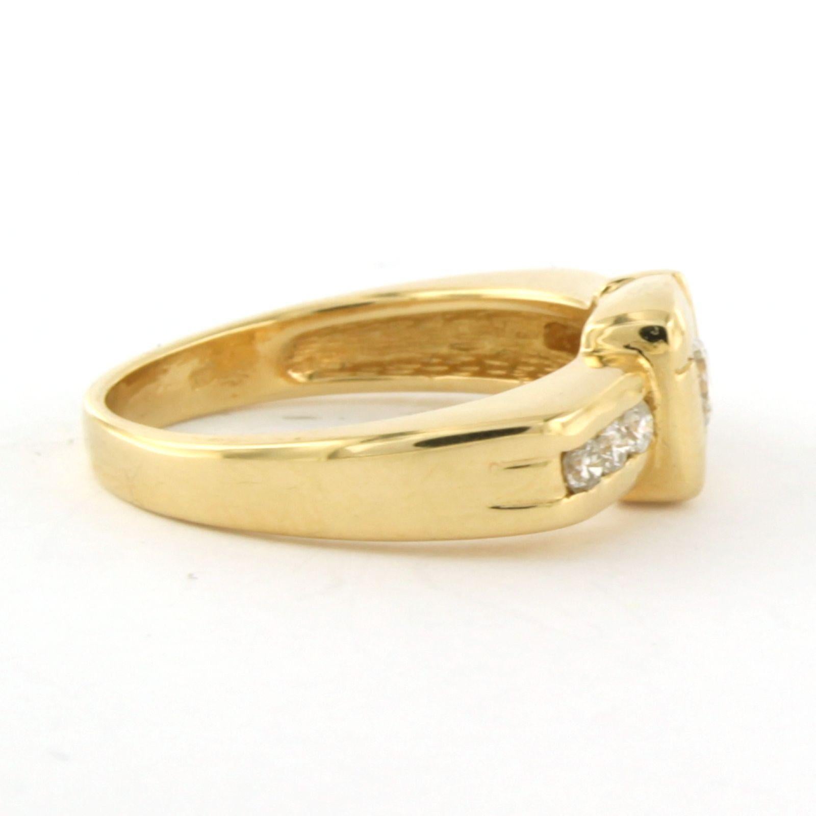 Bague avec diamants taille brillant Up & Up 0.44ct Or jaune 18k en vente 1