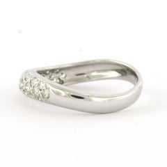 Ring with brilliant cut diamonds up to 0.45ct 18k white gold 3.2 grams