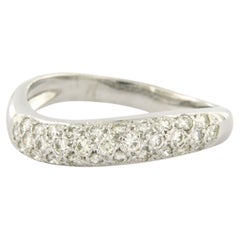 Ring with brilliant cut diamonds up to 0.45ct 18k white gold 3.2 grams