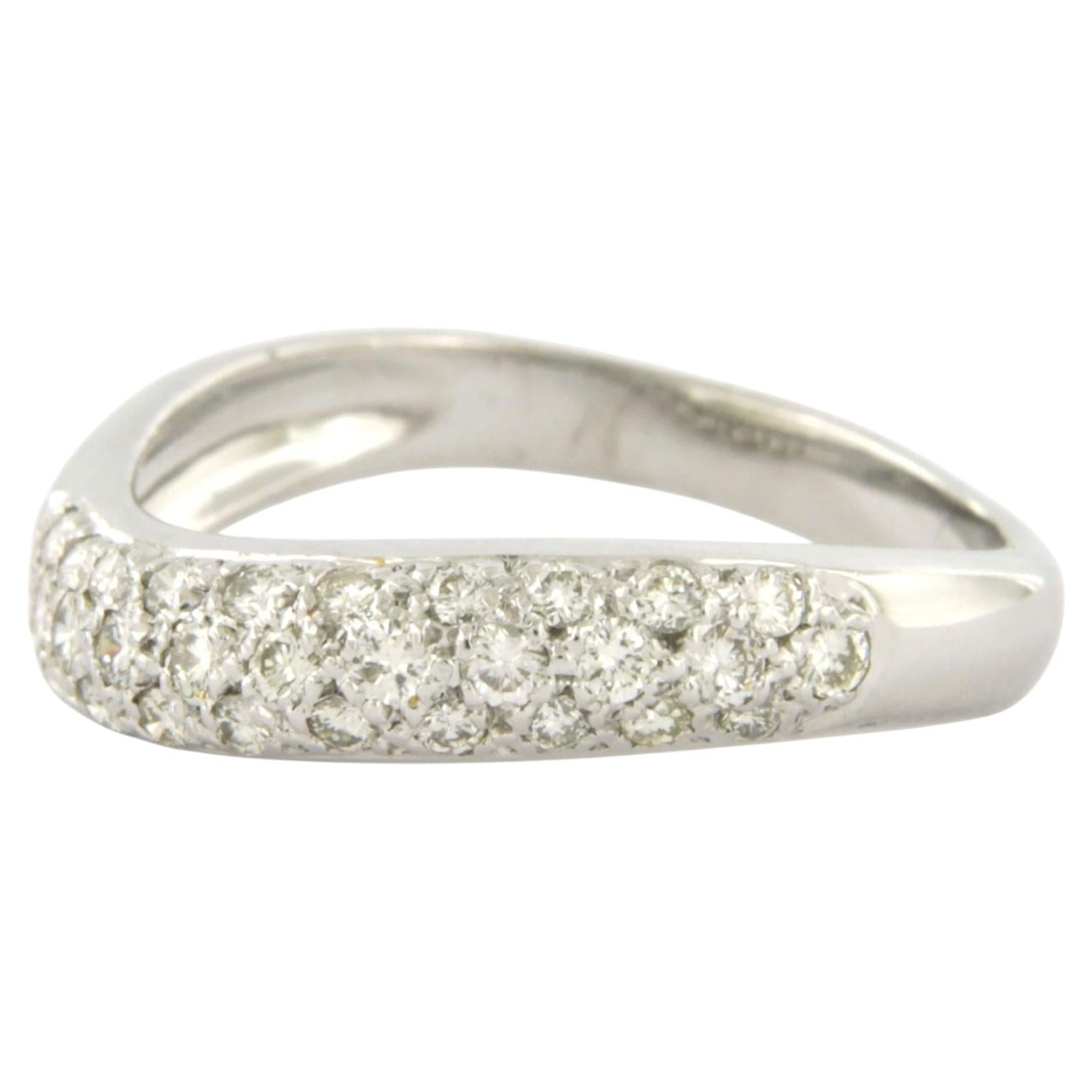 Ring with brilliant cut diamonds up to 0.45ct 18k white gold 3.2 grams