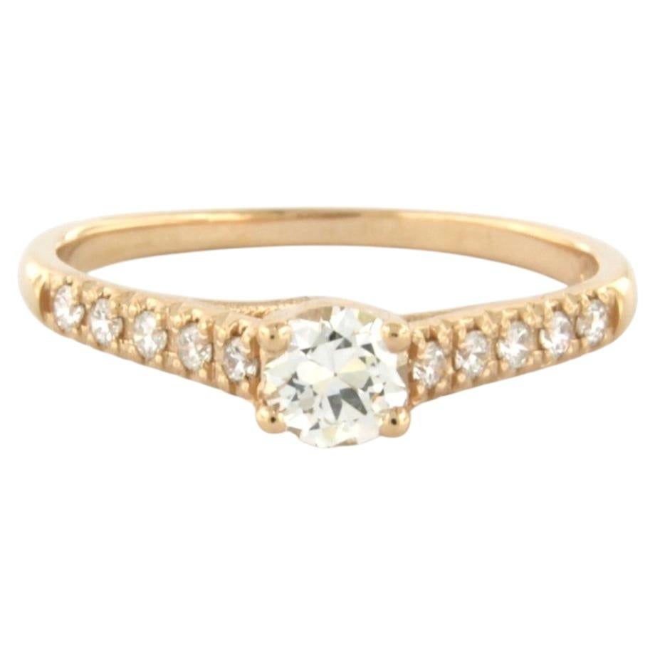 Ring with brilliant cut diamonds up to 0.46ct 18k gold 2.8 grams