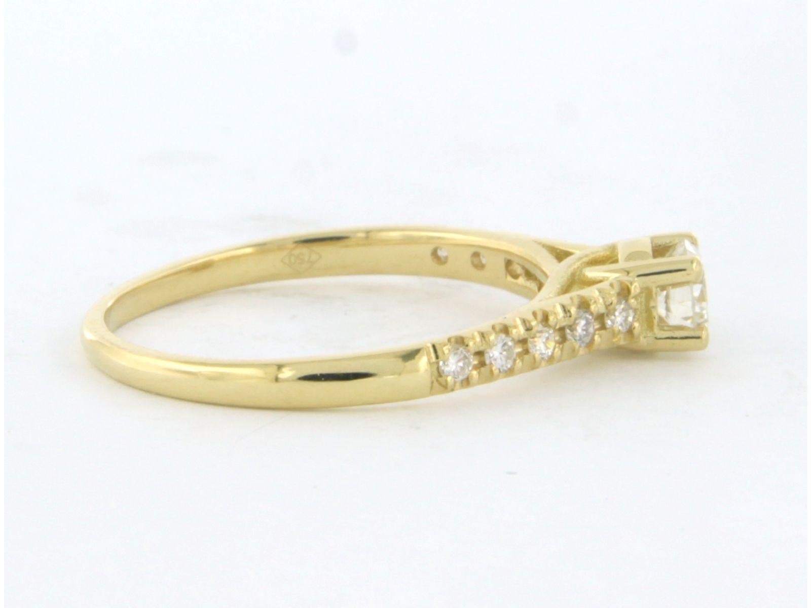 Ring with brilliant cut diamonds up to 0.46ct 18k yellow gold For Sale 1