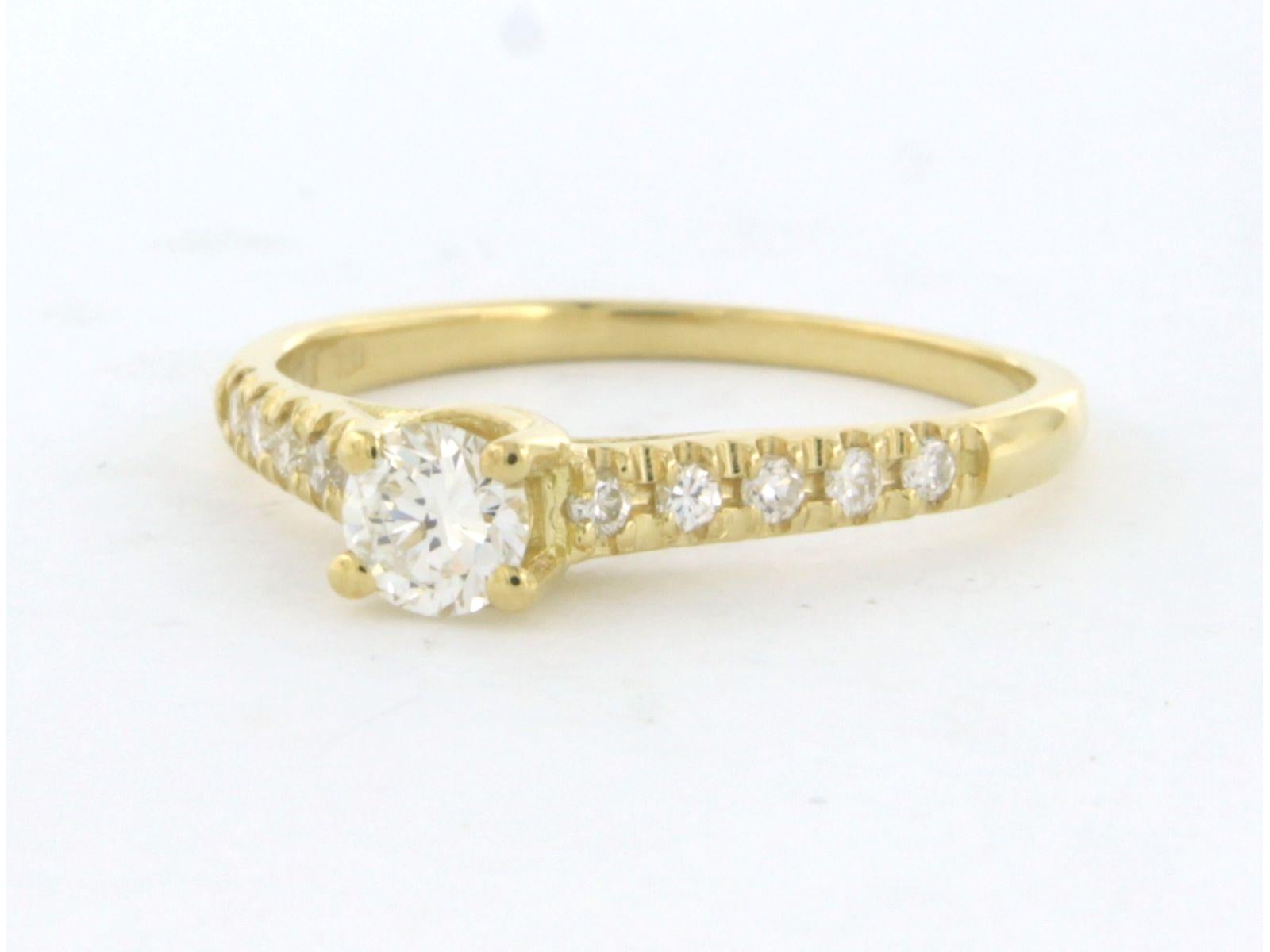 Ring with brilliant cut diamonds up to 0.46ct 18k yellow gold For Sale 2