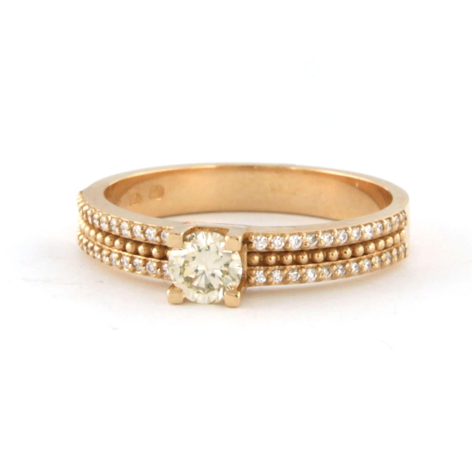 Bague avec diamants taille brillant jusqu'à 0,48ct Or rose 18k 4,1 grammes Neuf - En vente à The Hague, ZH