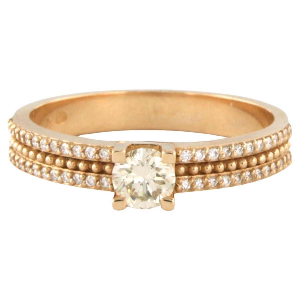 Bague avec diamants taille brillant jusqu'à 0,48ct Or rose 18k 4,1 grammes en vente