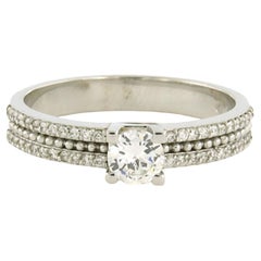 Ring with brilliant cut diamonds up to 0.49ct - 4.1 grams - 18k white gold