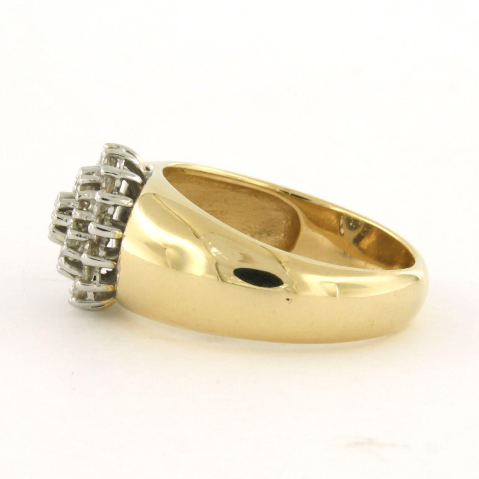 Anello con diamanti taglio brillante fino a 0,50ct in oro 14k bicolore 7,5 grammi In condizioni ottime in vendita a The Hague, ZH