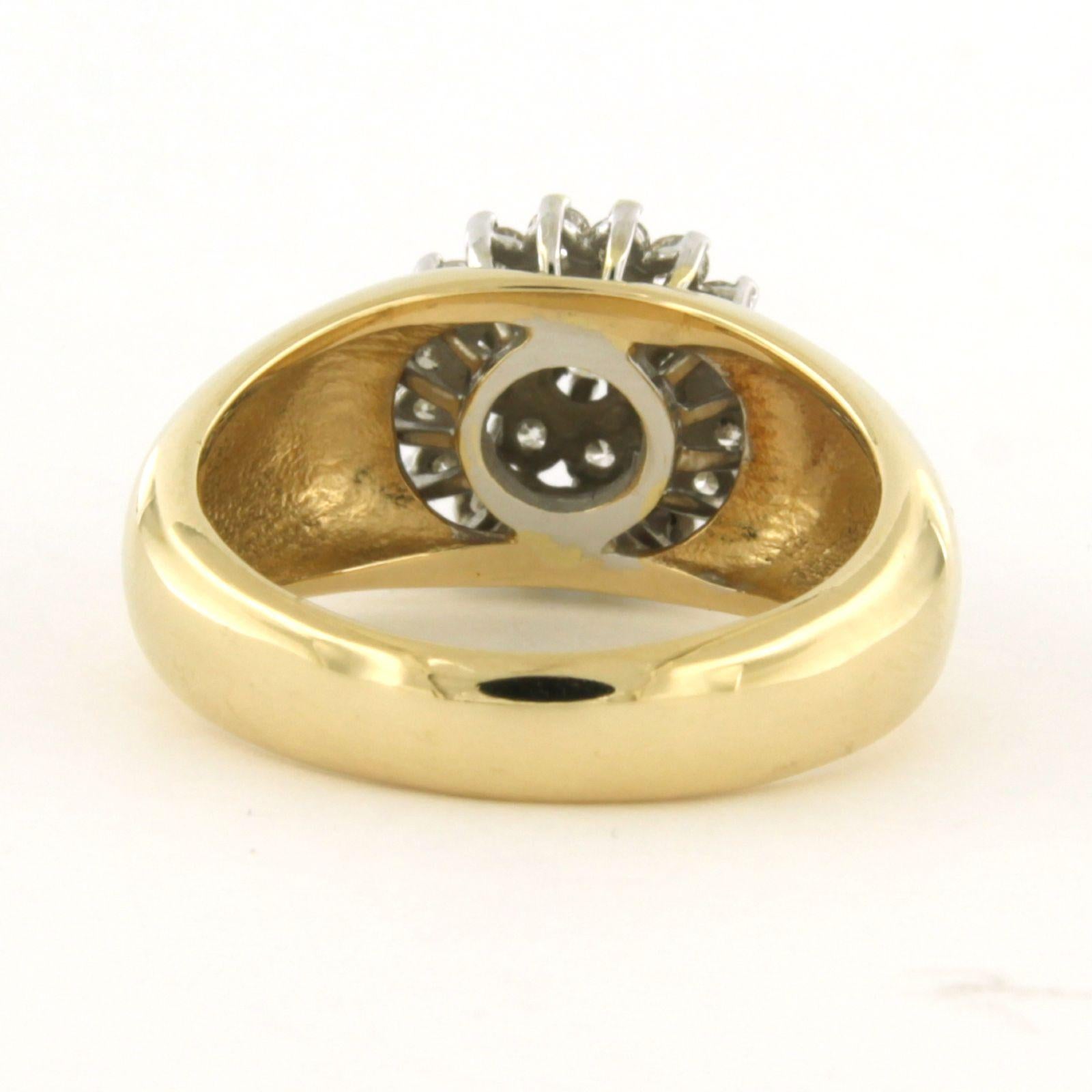 Donna Anello con diamanti taglio brillante fino a 0,50ct in oro 14k bicolore 7,5 grammi in vendita