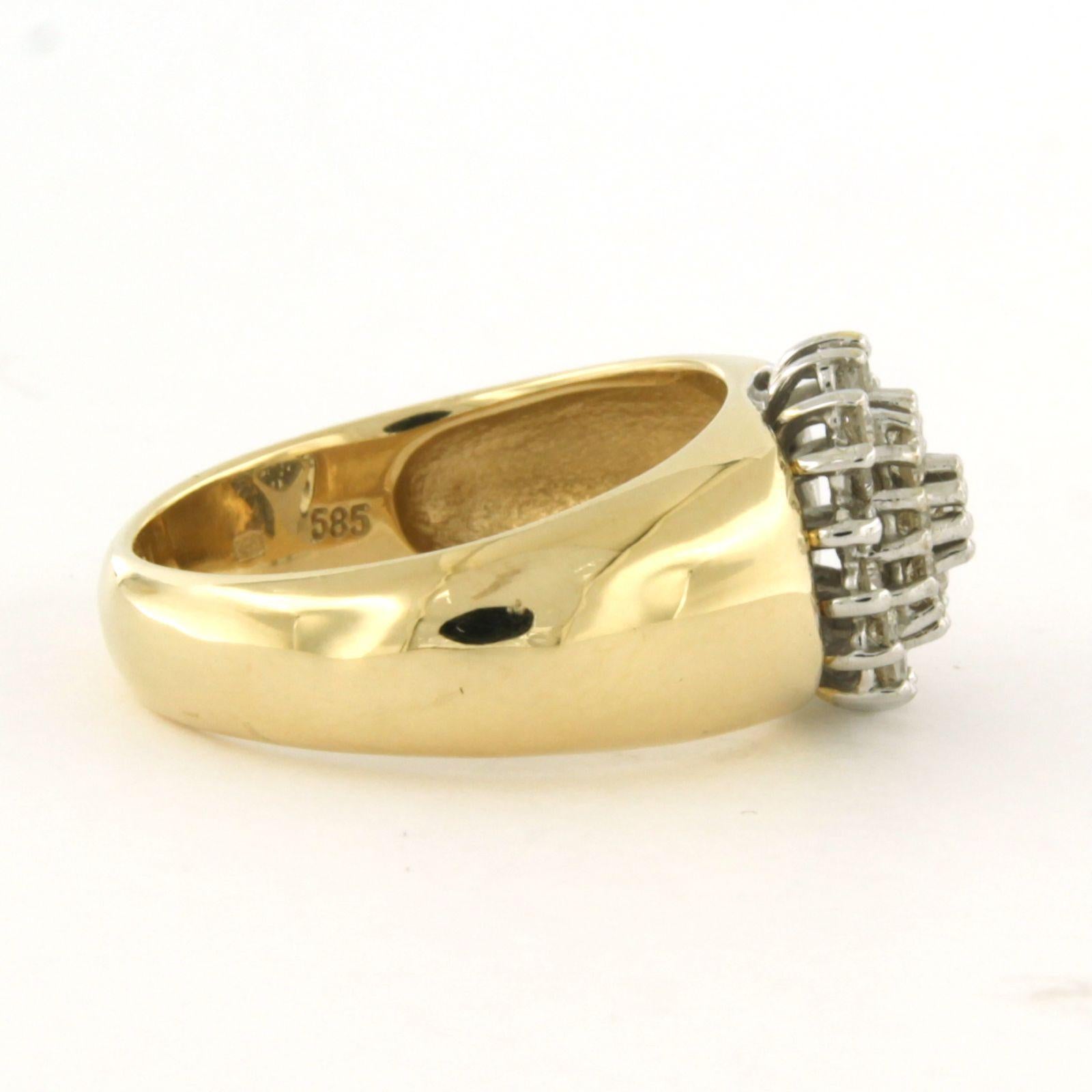 Anello con diamanti taglio brillante fino a 0,50ct in oro 14k bicolore 7,5 grammi in vendita 1