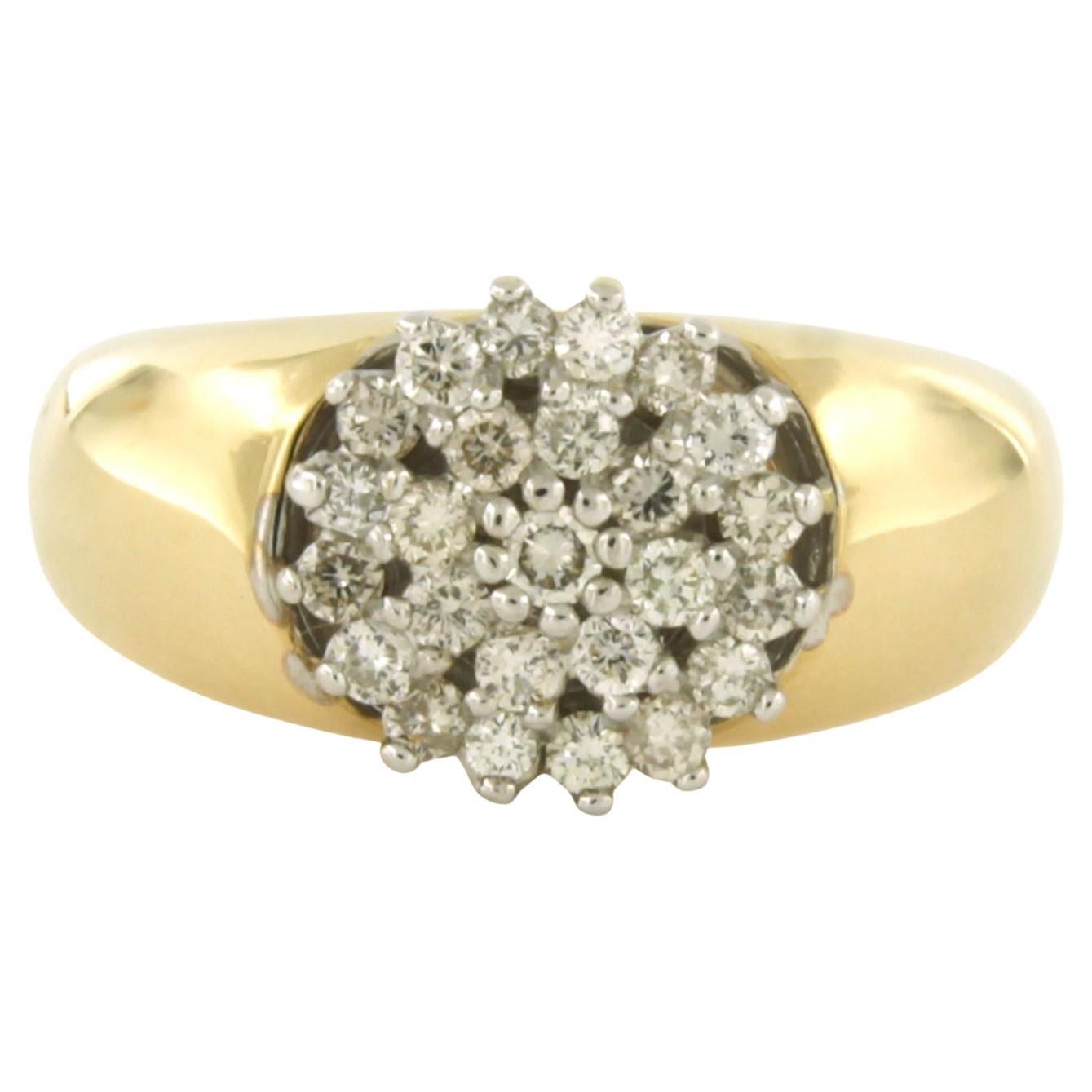 Anello con diamanti taglio brillante fino a 0,50ct in oro 14k bicolore 7,5 grammi