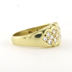 Anello con diamanti a taglio brillante fino a 0,50 ct, oro 14k, 4,8 grammi