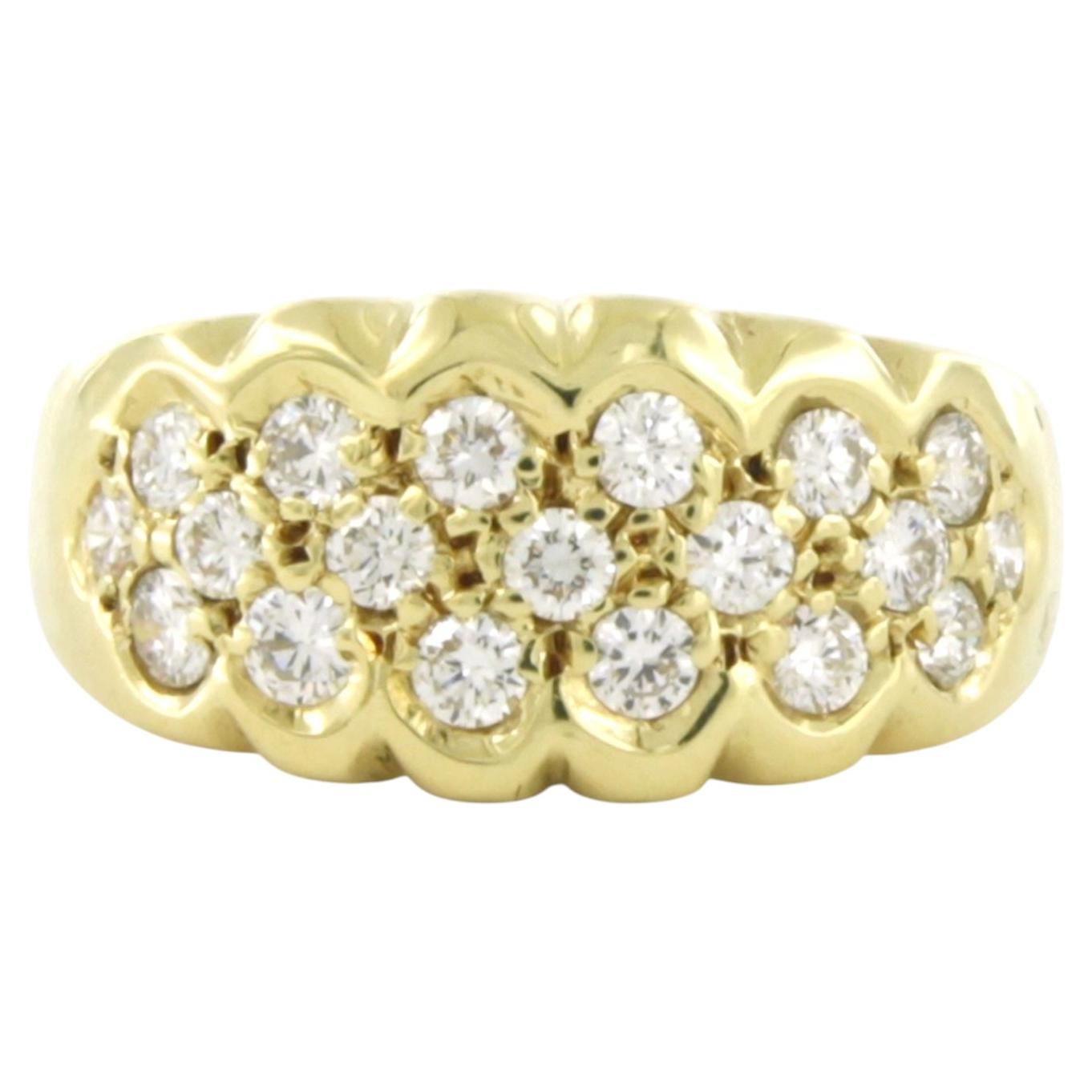 Ring mit Diamanten im Brillantschliff bis zu 0,50 Karat, 14-karätiges Gold, 4,8 Gramm