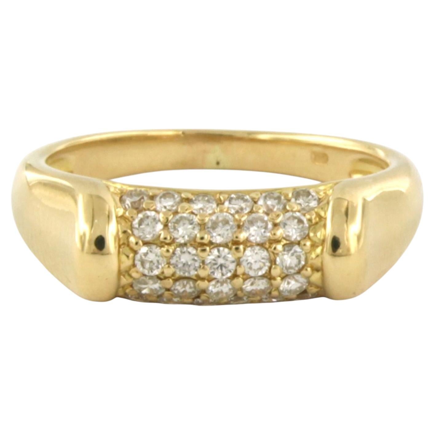 Ring with brilliant cut diamonds up to 0.50ct 18k gold 4.9 grams