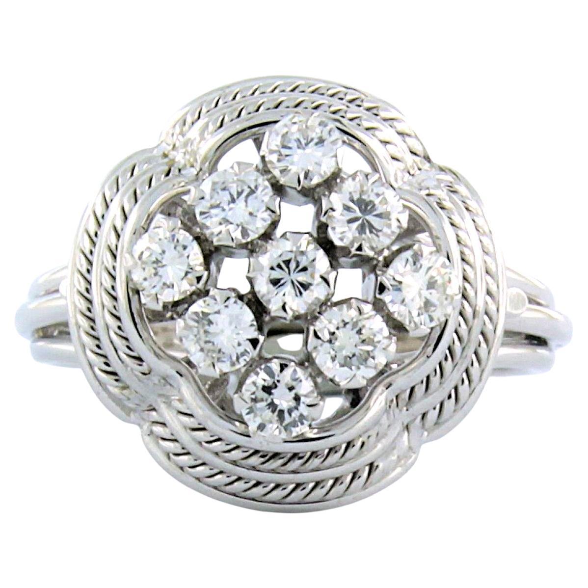 Ring mit Diamanten im Brillantschliff bis zu 0,50ct 18k Weißgold 5,0 Gramm