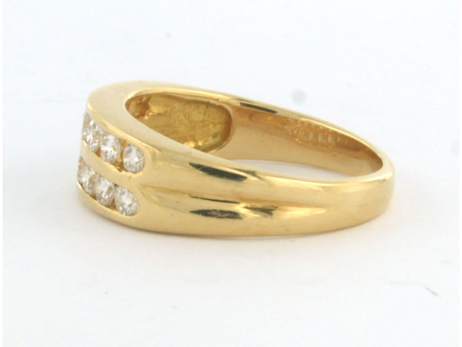 Ring with brilliant cut diamonds up to 0.50ct 18k yellow gold In Excellent Condition For Sale In The Hague, ZH