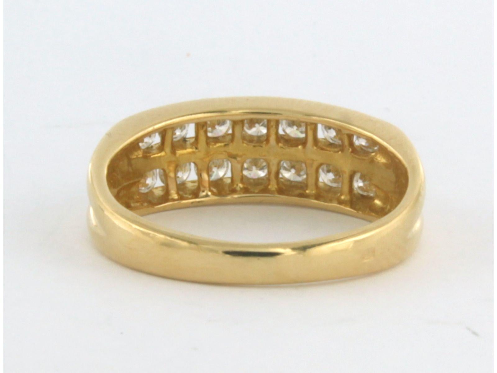 Women's Ring with brilliant cut diamonds up to 0.50ct 18k yellow gold For Sale